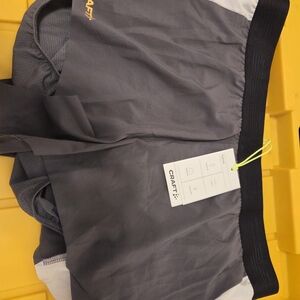 Craft Men's Gray and Black Athletic Shorts